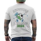 Kinder Schulkind 2024 Einschulung Erste Klasse Fußball Jungen T-Shirt mit Rückendruck