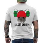 Lecker Saufii Bierchen X Sad Hamster Meme Bier Bierhelm T-Shirt mit Rückendruck