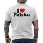 I Love Heart Polska Poland T-Shirt mit Rückendruck