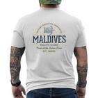 Maldives Retro Style Vintage Maldives White S T-Shirt mit Rückendruck