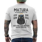 Matura Abschluss Katze Matura Abschied Matura Geschafft T-Shirt mit Rückendruck