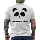 Panda-Gesicht Kurzärmliges Herren-T-Kurzärmliges Herren-T-Shirt Bambusbjörn, Witzig & Unisex Weiß