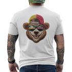 Papa Bär Papa Bear Lustig Für Papa Spruch Lustig Raglan T-Shirt mit Rückendruck