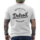 Retro Vintage Detroit Mi Souvenir Motor City Classic Detroit T-Shirt mit Rückendruck