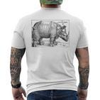 Rhinoceros Albrecht Durer Vintage Illustration Engraving T-Shirt mit Rückendruck