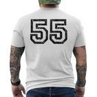 Rückennummer 55Intage SchwarzWeiß T-Shirt mit Rückendruck