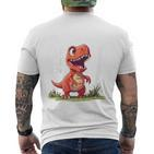 T-Rex 2Nd Birthday Dino Ich Bin Schon 2 Jahre Alt German Langu T-Shirt mit Rückendruck