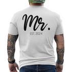 Wedding Mr Est 2024 Groom T-Shirt mit Rückendruck