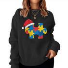 Autismus-Weihnachtsdekoration Geschenk Baum-Puzzle Mama Papa Sweatshirt Frauen