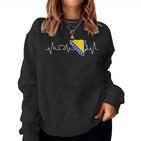 Bosnia Flag Heartbeat Children Sweatshirt Frauen