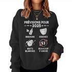 Damen Annonce Grossesse Idée Cadeau Bientôt Futur Papa Maman 2025 Mit-Ausschnitt Sweatshirt Frauen