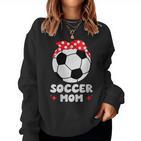 Damen Fußball Mama Sohn Tochter Fußballer Mutter Fußballspieler Mit-Ausschnitt Sweatshirt Frauen