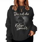 Die Mit Der Katze Speaks Für Katze Papa Cat Mother Children Sweatshirt Frauen