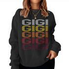Gigi Retro Wordmark Pattern -Intage Style Sweatshirt Frauen