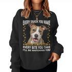 Jeder Snack Den Sie Machen Lustig Amstaff Hund Mama Hund Papa Sweatshirt Frauen