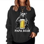 Papa Geschenk Bär Bier Bierglasatertag Lustig Papa Beer Sweatshirt Frauen