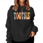 Tootsie Retro Groovy Mama Süße Lustige Oma Zum Muttertag Sweatshirt Frauen