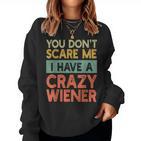 Wiener Hund Dackel Mama Papa Retro Hundebesitzer Lustige Sweatshirt Frauen