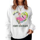 With Bin Da Kann Losgehen Flamingo With Cocktail Champagne Motif Gray Sweatshirt Frauen