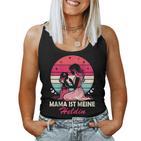 Damen Witzige Mom Muttertag Sprüche Tochter Mama Ist Meine Heldin Raglan Tank Top Frauen