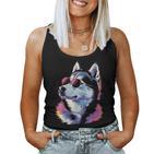 Husky Sonnenbrille Lustig Hund Mama Sibirisch Husky Papa Tank Top Frauen