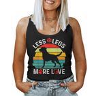 Less Legs More Love Stativ Für Hundeliebhaber Hund Mama Hund Papa Tank Top Frauen