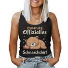 Mama Offizielles Schnarch Schlafanzug Bär Schlaf Tank Top Frauen