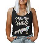 Mama Wolf Floral Wolf Mutter Mit Junges Für Wolf Muttertag Tank Top Frauen