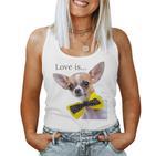 Chihuahua Hund Mama Papa Liebe Haustier Welpen Chiuauaha T Raglan Tank Top Frauen