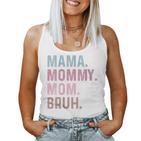 Damen Mama Mama Mama Bruh Lustigintage Groovy Muttertag Für Mama Mit-Ausschnitt Tank Top Frauen