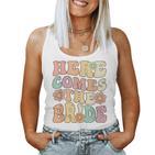 Groovy Floral Hier Kommt Die Braut Tank Top Frauen