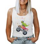 Kinder Geburtstag 6 Jahre Dinosaurier Monster Truck Jungen Mädchen Tank Top Frauen