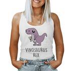 Vinosaurus Rex Dino Dinosaur Wine Wine Am Pm Fun Tank Top Frauen