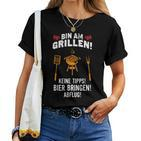 Bin Am Grillen Keine Tipps Beer Bringen Abflug Grill T-shirt Frauen