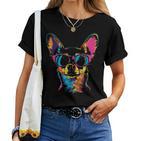 Chihuahua Sonnenbrille Lustig Hund Mama Papa T-shirt Frauen