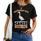 Damen Befördert Zur Gänse Mama Landwirtschaft Trecker Biobauer Mit-Ausschnitt T-shirt Frauen