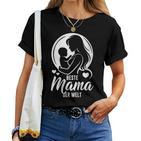 Damen Beste Mama Der Welt – Silhouette Mutter Baby Kind Geschenk Mit-Ausschnitt T-shirt Frauen