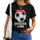 Damen Fußball Mama Sohn Tochter Fußballer Mutter Fußballspieler Mit-Ausschnitt T-shirt Frauen