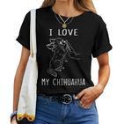 Damen Ich Liebe Meine Chihuahua Mama Chihuahua Papa Chihuahua Mit-Ausschnitt T-shirt Frauen