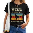 Damen Lustiger Deutscher Schäferhund Mama Haustier Besitzer K9 Polizei Hund Papa Mit-Ausschnitt T-shirt Frauen