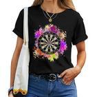 Dart Player Women's Dartboard Dartboard Retro T-shirt Frauen