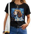 English Springer Spaniel Sternennacht Für Hundemama Papa T-shirt Frauen