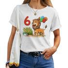 Kinder 6 Geburtstag Löwe Sechs Jahre Geschenk Für Jungen Und Mädchen T-shirt Frauen