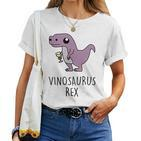 Vinosaurus Rex Dino Dinosaur Wine Wine Am Pm Fun T-shirt Frauen