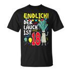 18Th Birthday Boy Der Lauch Ist Endlich 18 Jahre Black T-Shirt