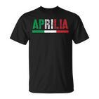 Aprilia Città Italiana Bandiera Italia Maglietta S T-Shirt