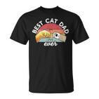 Best Cat Dad Ever Retro Kitten Cat Dad T-Shirt