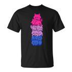 Bi Pride Cat Lgbt Bisexual Flag Cute Kawaii Cat T-Shirt