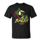 Brazil Vintage Toucan With Flag And Samba Mask T-Shirt