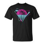 Cooler Synthie 80Er Synthwave Sonnenuntergang Retro- T-Shirt